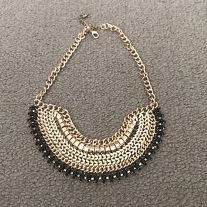 Gold and Black bib necklace